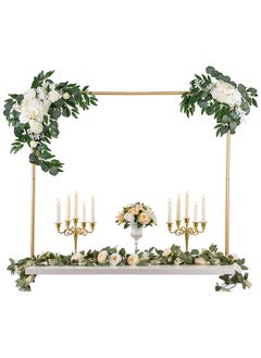 Generic Over The Table Rod Stand with Clamps, Adjustable Table Arch Stand, 1.2m-2m Width, 1m Height, Balloon Table Stand, Decorated Flower Arch for Party Birthday Wedding, Gold  - Image 1