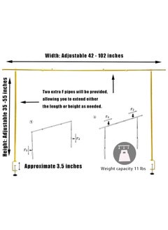 Generic Over The Table Rod Stand with Clamps, Adjustable Table Arch Stand, 1.2m-2m Width, 1m Height, Balloon Table Stand, Decorated Flower Arch for Party Birthday Wedding, Gold  - Image 2