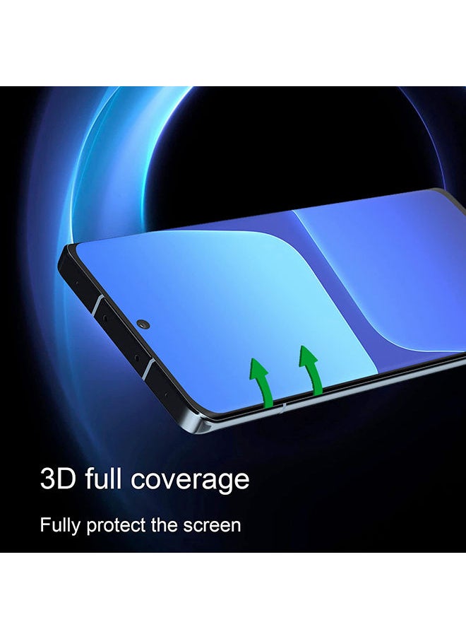 O Ozone Pack Of 2 for Xiaomi 13 Pro Screen Protector 9H Anti-Scratch Shatterproof HD Curved Edge to Edge Full Coverage Ultra-thin Tempered Glass Screen Protector - Black  - Image 4