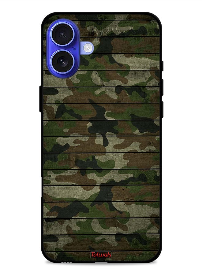 Tolwak Apple iPhone 16 Protective Case Cover Camouflage Wooden Pattern - Image 1