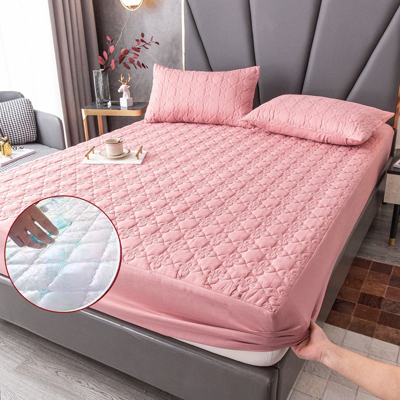 Fittedsheets Waterproof Quilted Bed Hat Bedspread El Protective Cover Sanding Dust Cover Urine Proof - Image 1