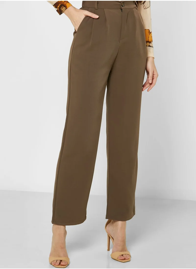 ELLA Front Pleat Wide Leg Pants