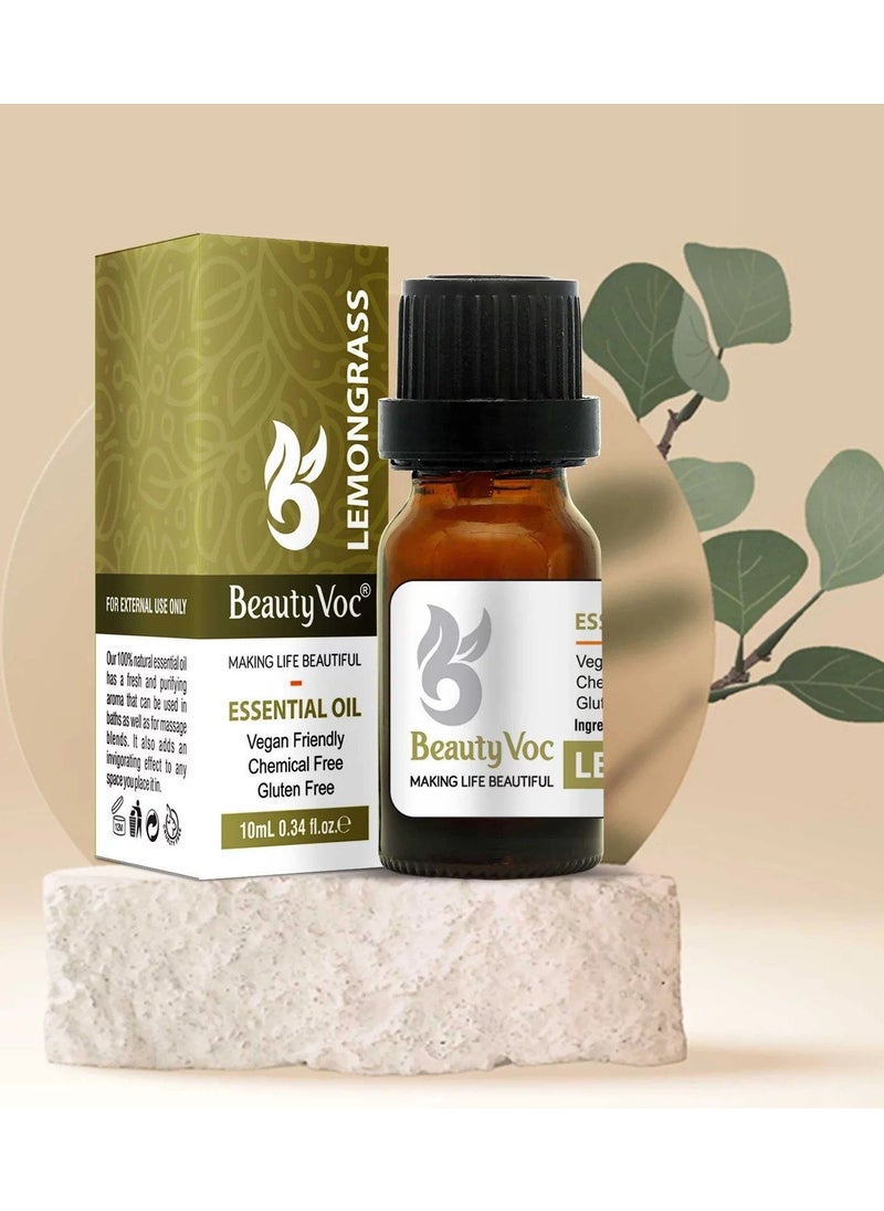BEAUTY VOC Lemongrass Oil with Essence of Finest Lemongrass for Beauty and Wellness, Infused with Natural Antioxidants and Brightening Power, Elevate Skin, Mood, and Clarity, 10ml  - Image 3