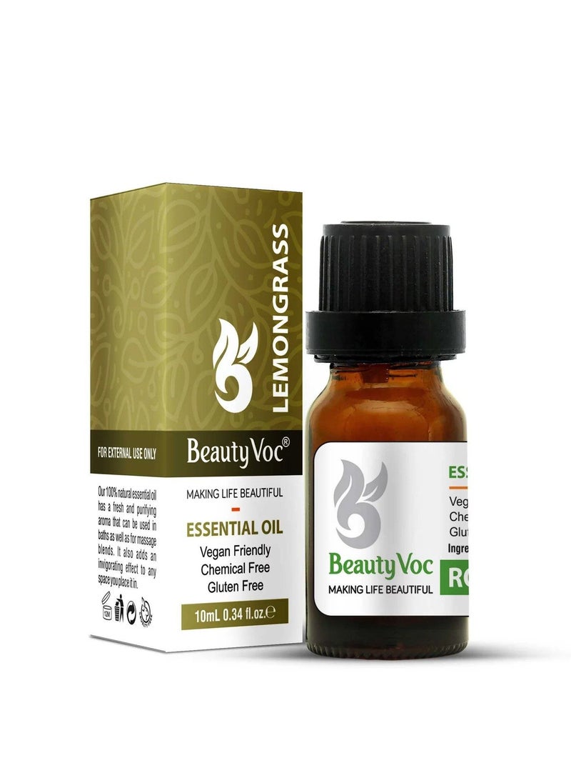 BEAUTY VOC Lemongrass Oil with Essence of Finest Lemongrass for Beauty and Wellness, Infused with Natural Antioxidants and Brightening Power, Elevate Skin, Mood, and Clarity, 10ml  - Image 2