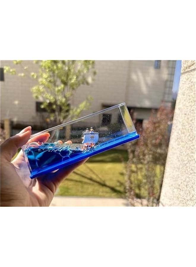 Unsinkable Ship Thousand Sunny Pirate Ship in a Bottle Box, Non Sinking OP Anime Boat Model Fluid Drift Bottle Decorations Desk Decor Ornament for Boys Girls Gift (Thousand Sunny-c) - Image 3