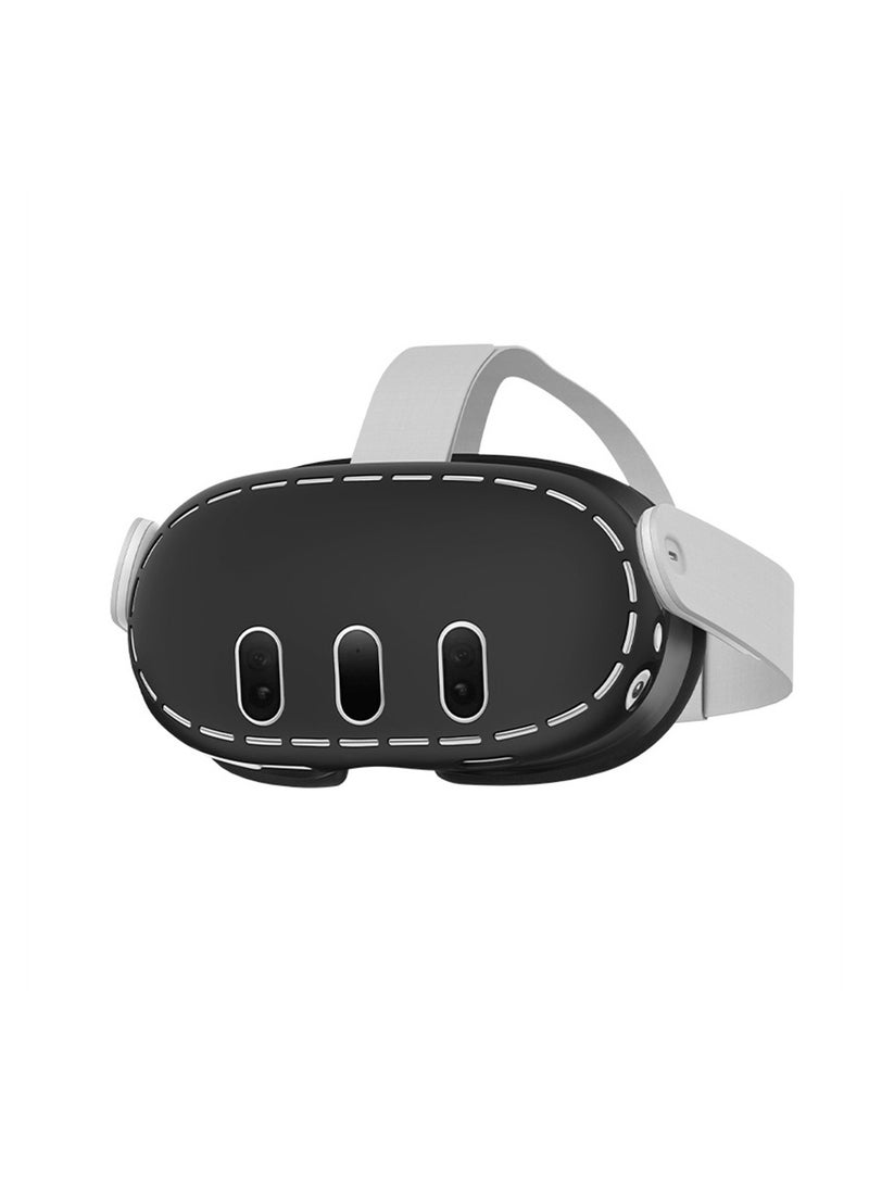 Silicone VR Headset Cover for Quest 3 Anti Scratch Dust Shock Protection Black - Image 1