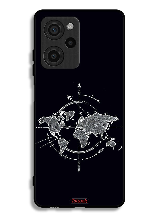 Tolwak Xiaomi Poco X5 Pro Protective Case Cover Compass Art - Image 2