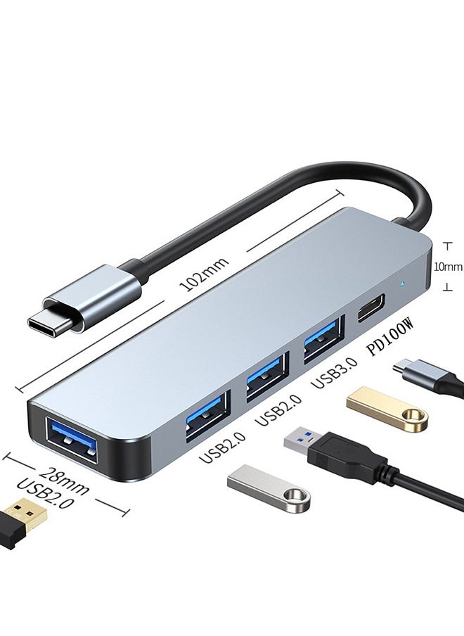 HY USB C Hub with 100W PD Charging, 4 USB ports, USB Hub 3.0 5Gbps Data Transfer Ports, Compatible for MacBook Pro/Air 2023 M2/M1, iPad Pro/Air, HP, Dell, ASUS, Lenovo, etc  - Image 1