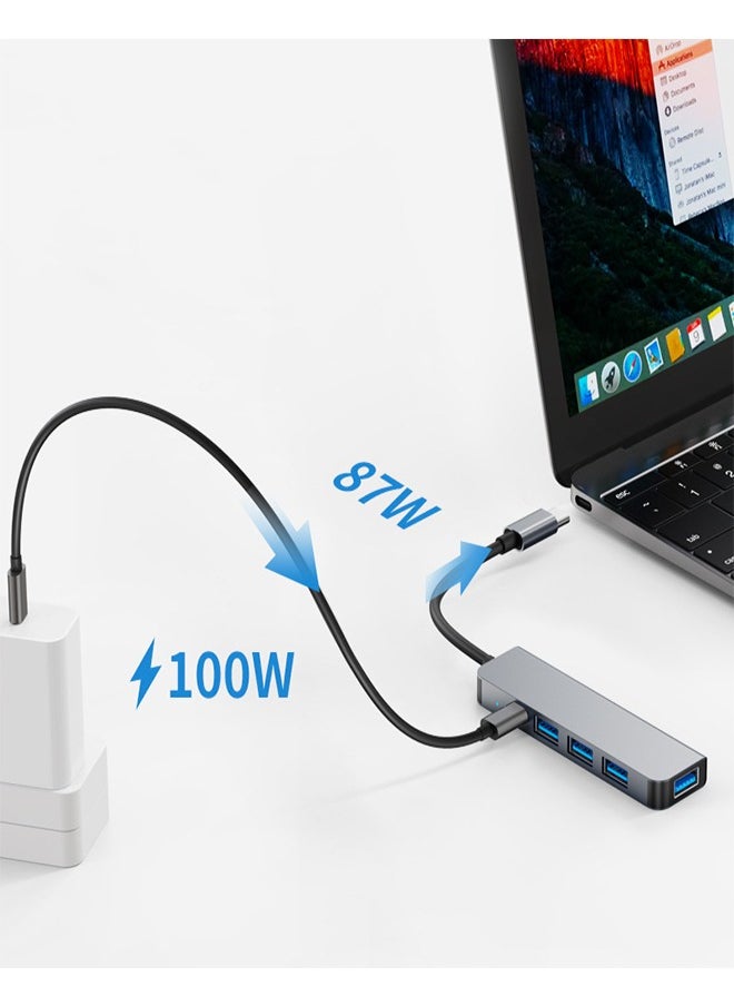 HY USB C Hub with 100W PD Charging, 4 USB ports, USB Hub 3.0 5Gbps Data Transfer Ports, Compatible for MacBook Pro/Air 2023 M2/M1, iPad Pro/Air, HP, Dell, ASUS, Lenovo, etc  - Image 3
