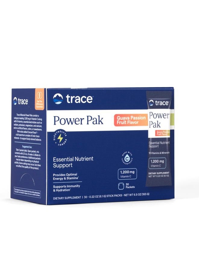 Trace Minerals Research باك الطاقة لتحمل الإلكتروليت غير المعدل وراثيًا بنكهة الجوافة وفاكهة العاطفة، 30 حبة - Image 1