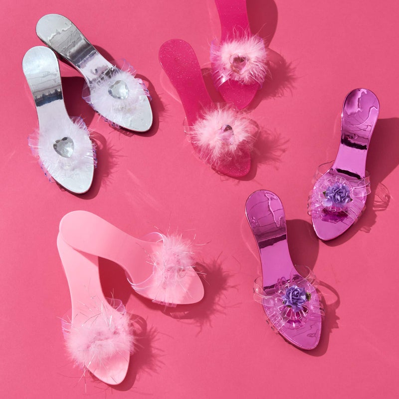 PRINCESS EXPRESSIONS Expressions Toddler Girls Kids 4 Pack Dress Up Royalty Shoes with Heels Set in Carrying Bag - Fits Toddler Shoe Size 7-10 - Image 4