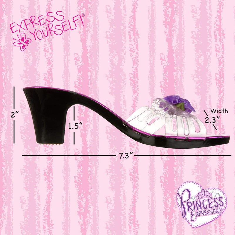 PRINCESS EXPRESSIONS Expressions Toddler Girls Kids 4 Pack Dress Up Royalty Shoes with Heels Set in Carrying Bag - Fits Toddler Shoe Size 7-10 - Image 3