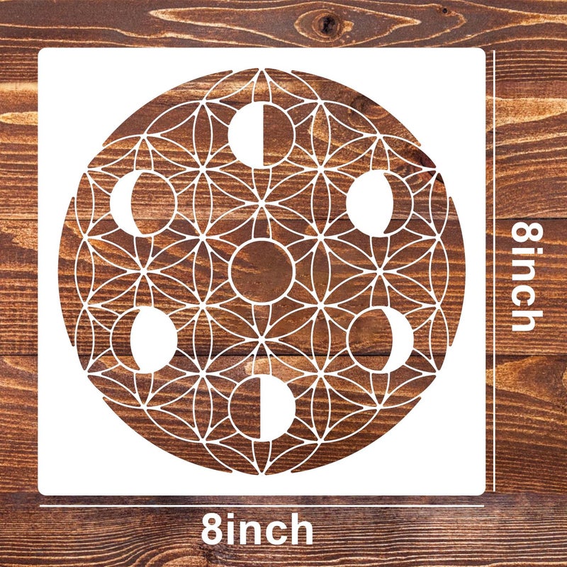 zosylley Sacred Geometry Stencil 8inch Reusable Stencils for Crafts Metatron's Cube/The Flower of Life Drawing Templates for Wall Canvas Paper Art Crafts - Image 2