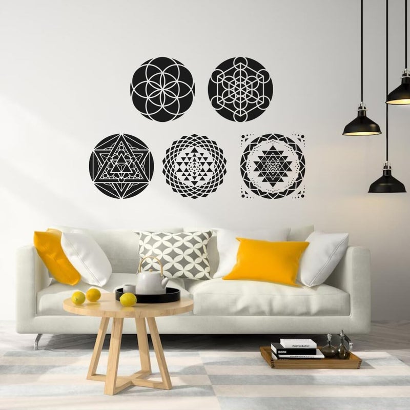 zosylley Sacred Geometry Stencil 8inch Reusable Stencils for Crafts Metatron's Cube/The Flower of Life Drawing Templates for Wall Canvas Paper Art Crafts - Image 3