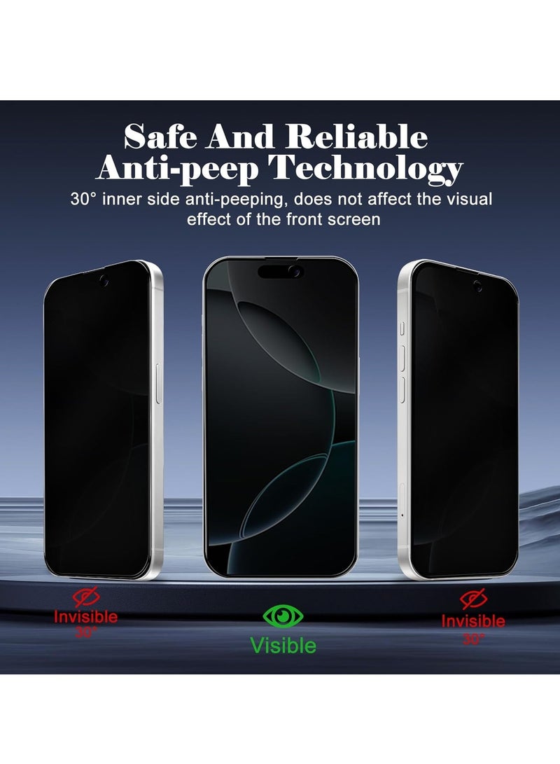 2-Pack Tempered Glass Privacy Screen Protector for iPhone 16 / iPhone 15 / iPhone 15 Pro (6.1-Inch) - Anti-Spy, Anti-Scratch, 9H Hardness - Image 4