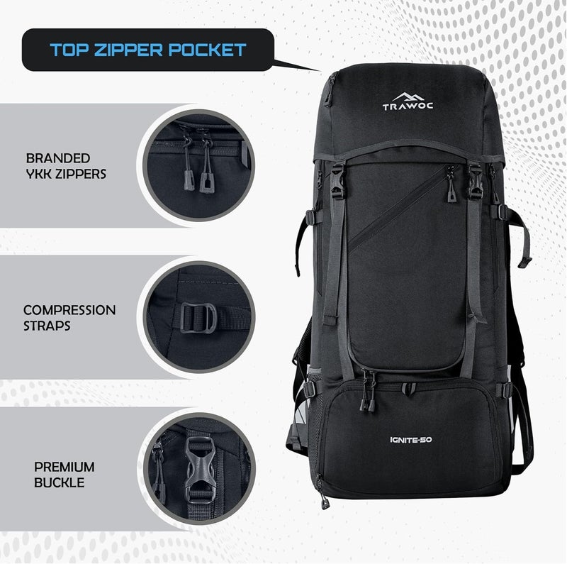 Trawoc حقيبة ظهر سفر TRAWOC IGNITE 50L - Image 2