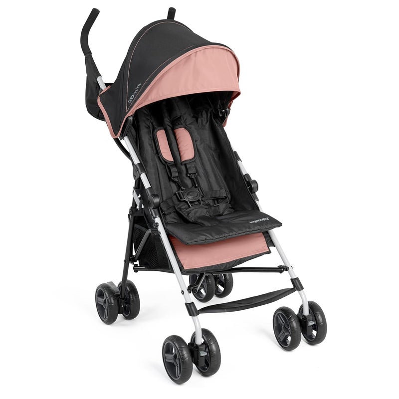 Ingenuity3D Mini Convenience Stroller  Lightweight Stroller Compact Fold MultiPosition Recline Canopy with Pop Out Sun Visor and More  Umbrella Stroller for Travel Dusty Rose Pink - Image 1
