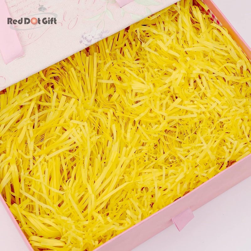 Red Dot Gift® 100g Eco-friendly Yellow Raffia Paper Shreds for Gift Box Filling - Image 4