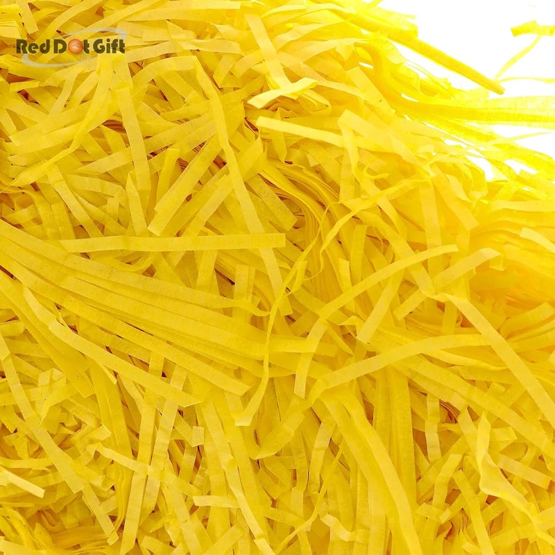 Red Dot Gift® 100g Eco-friendly Yellow Raffia Paper Shreds for Gift Box Filling - Image 3