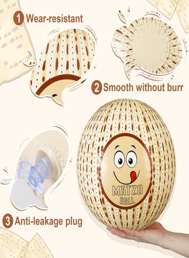 Motionchic 8 Pcs Passover Inflatable Matzah Ball, 12 Inch Blow up Bouncy Ball Passover Decorations Indoor Outdoor Play for Kids Playground Game Party Supplies - Image 2