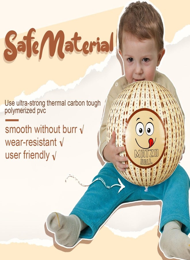 Motionchic 8 Pcs Passover Inflatable Matzah Ball, 12 Inch Blow up Bouncy Ball Passover Decorations Indoor Outdoor Play for Kids Playground Game Party Supplies - Image 4