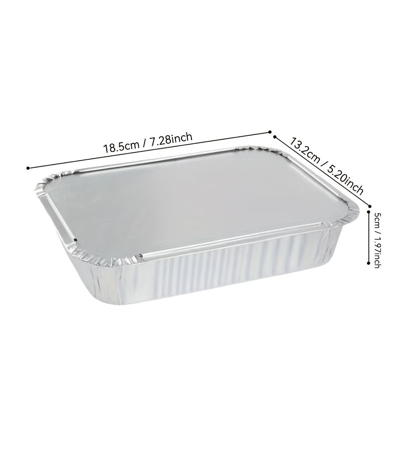 20 Pack Aluminum Foil Pans with Cardboard Lids 7 28 by 5 2 Inches Durable Disposable Baking Dishes for Baking Meal Prep Freezing Takeout and Catering - Image 3