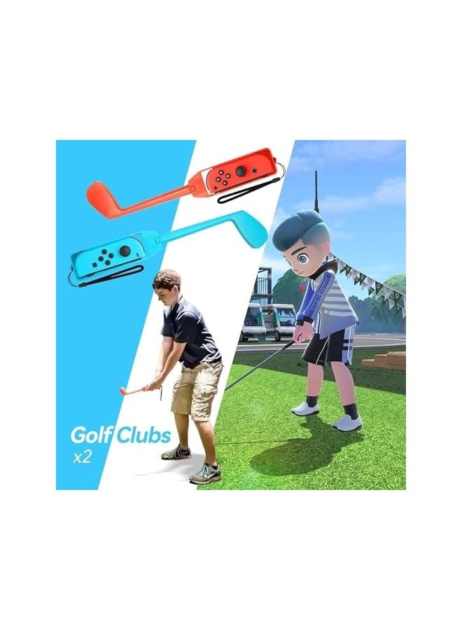 PROMASS 2024 Switch Sports Accessories Bundle, 16 in 1 Family Accessories Kit, for Switch Sports Games, with Tennis Racket Golf Club Wheels, Controller Grips, Compatible with Switch/Switch OLED - Image 5