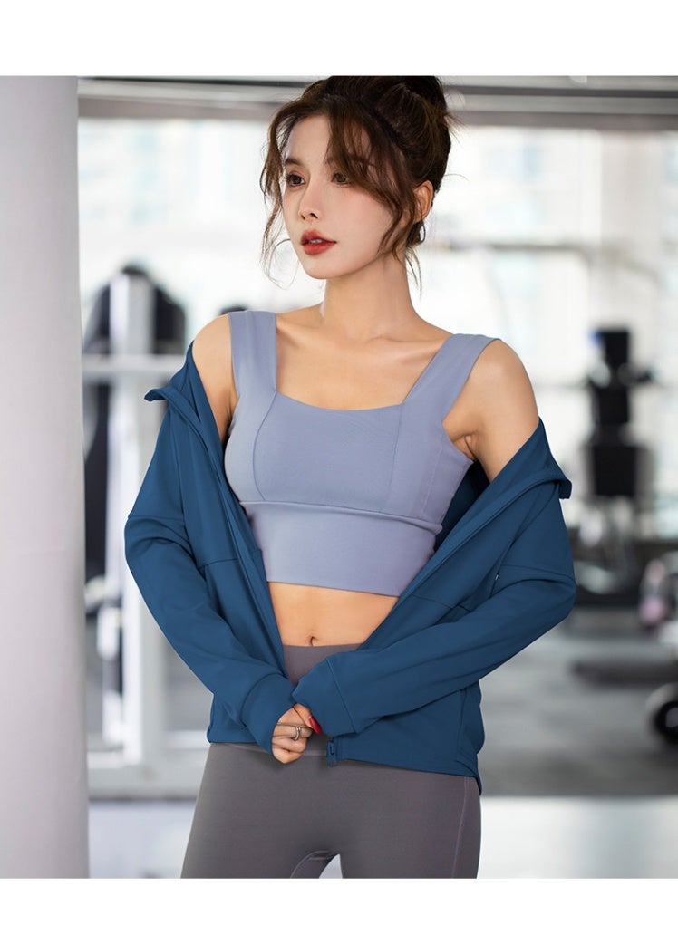 Autumn Spring Women Sport Jacket Zipper Loose Yoga Sports Hoodies Long Sleeves Running Jacket Gym Workout Hooded Tops Sweatshirt - Image 2