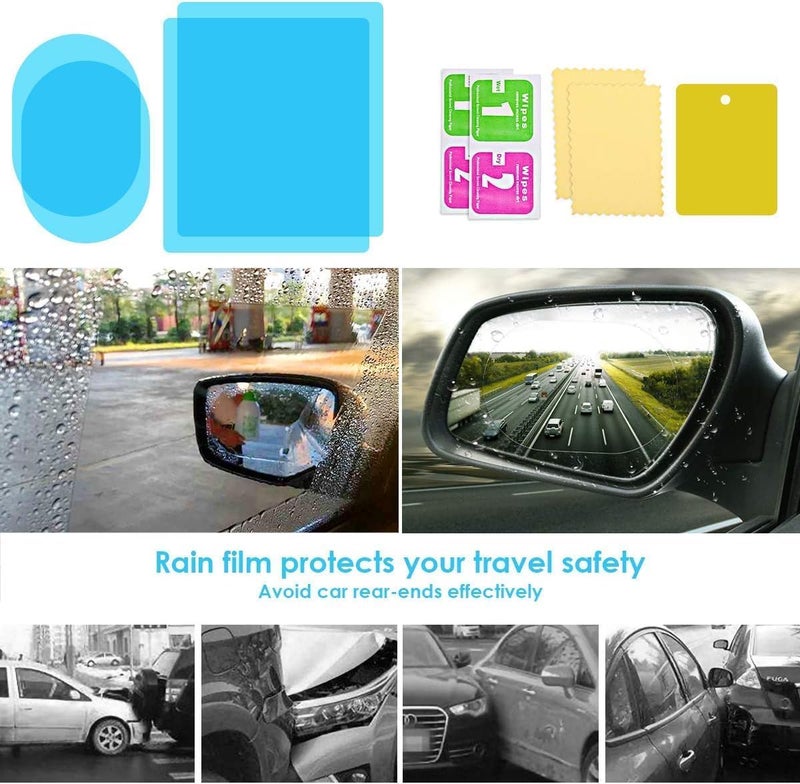 AUTOMODIFIER Rear View Mirror Waterproof Anti Fog Film - Rainproof PET+Nano Film Sticker for Car, SUV, Truck, Square & Oval Anti-Glare Mirror Protector - Image 5