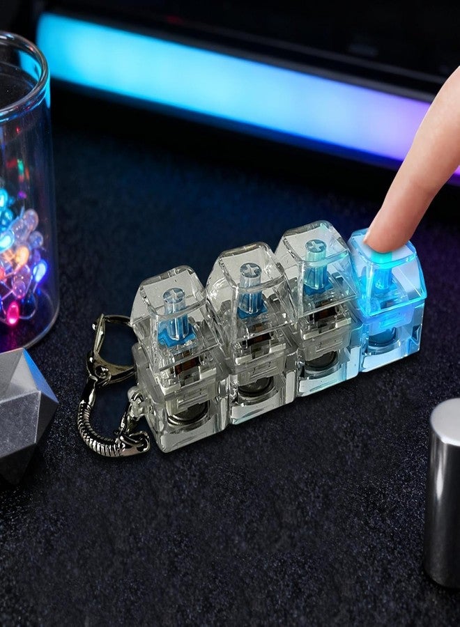 GUANCI Keyboard Fidget Toy Keychain 4-in-1 Clicker Buttons, Silent Stress Relief Toy for Adults and Kids, Portable Finger Clicker for Anxiety Relief, ADHD Focus Tool, Office Desk Fidget Gadget Gift - Image 4