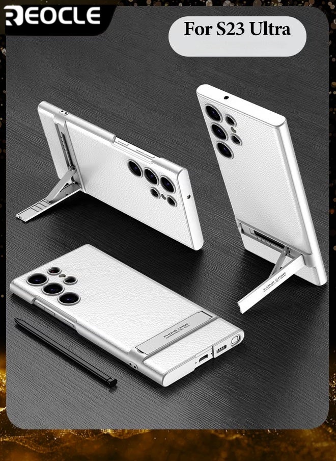 ريوكل جراب Samsung Galaxy S23 Serious مع حامل، جراب جلدي عادي رفيع للغاية ومضاد للسقوط لهاتف محمول لسلسلة Galaxy S23 - Image 1