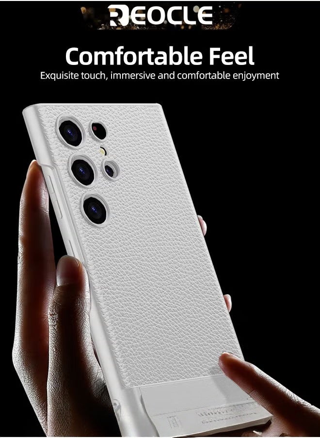 ريوكل جراب Samsung Galaxy S23 Serious مع حامل، جراب جلدي عادي رفيع للغاية ومضاد للسقوط لهاتف محمول لسلسلة Galaxy S23 - Image 3