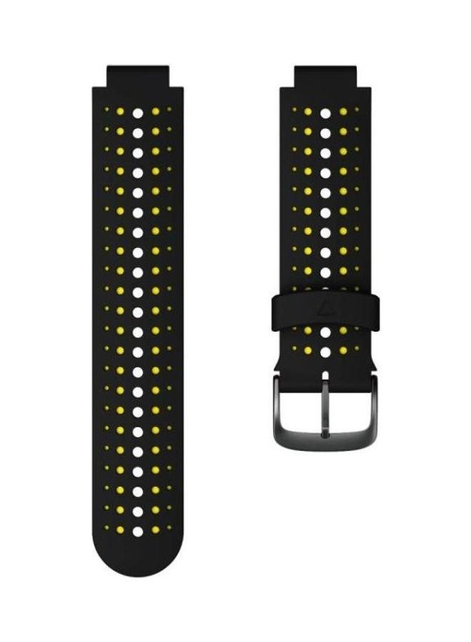 NIBEMINENT Two-Colour Silicone Replacement Strap Watchband For Garmin Forerunner 220 Black/Yellow - Image 2