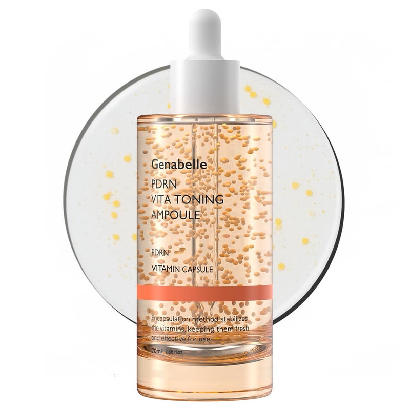 PDRN Vita Toning Ampoule JUMBO SIZE  Lightweight Glass Skin  Toning Ampoule with Vitamin B C E PDRN Serum for Blemishes Fine Lines and Rough Skin Texture 236 fl oz