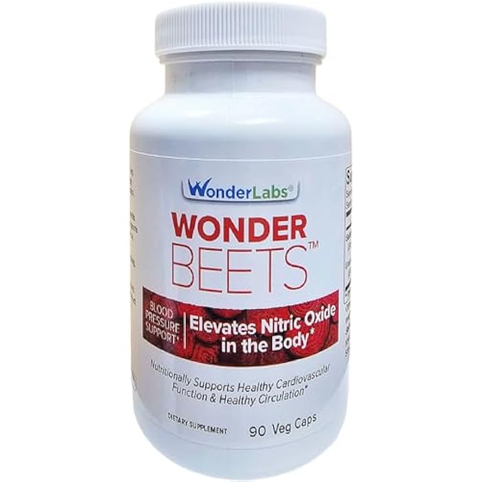 Wonder Laboratories Wonder Beet Beet Root Capsules 1100mg, Standardized to 2% Nitrates, Helps Support Nitric Oxide Production, Blood Pressure, Heart Health, Contains Non-GMO Beetroot Powder and Grape Seed Extract (90) - Image 1