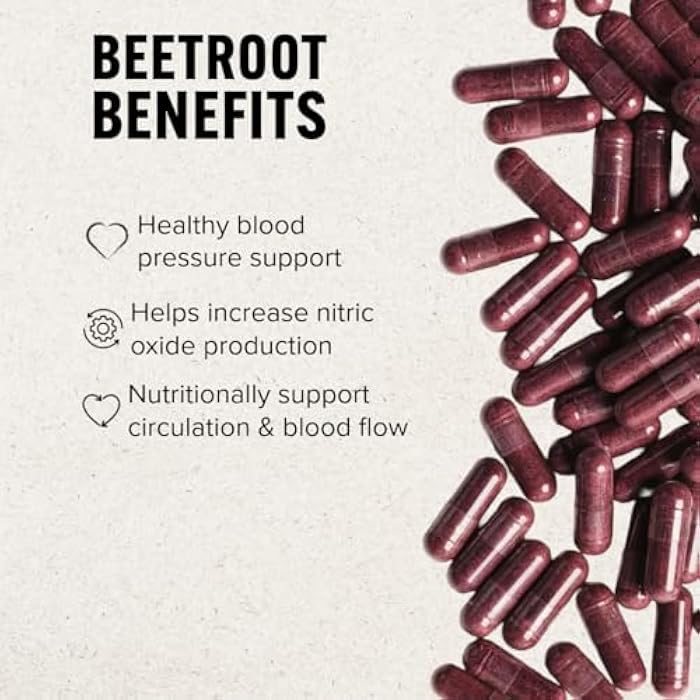 Wonder Laboratories Wonder Beet Beet Root Capsules 1100mg, Standardized to 2% Nitrates, Helps Support Nitric Oxide Production, Blood Pressure, Heart Health, Contains Non-GMO Beetroot Powder and Grape Seed Extract (90) - Image 4