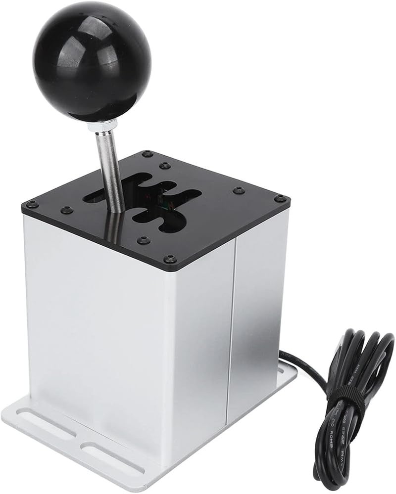 TOPINCN USB Gear Shifter 6+R Aluminium Alloy for PC Sim Racing Stainless steel internals, plug and play USB, fits T300 GT T500, for WRC ATS ETS, 140cm cable - Image 4