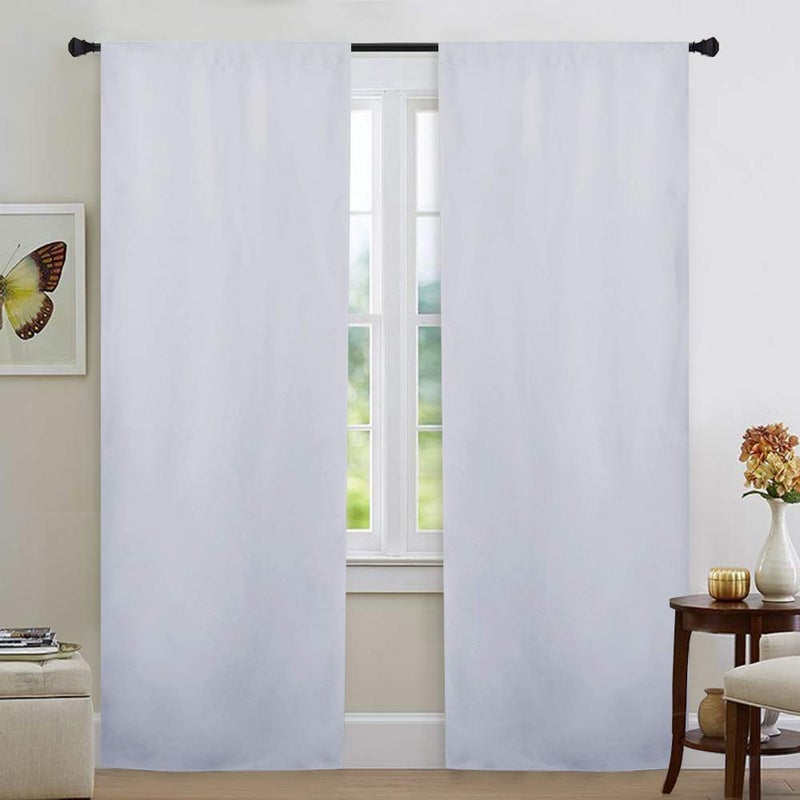 NICETOWN Blackout Draperies Window Curtain Liners - Thermal Insulated Rod Pocket Curtains, Blackout Curtain Liners Darkening for 95 inch Curtain (2 Pieces with Hooks, Each 27" x 92", Greyish White) - Image 5
