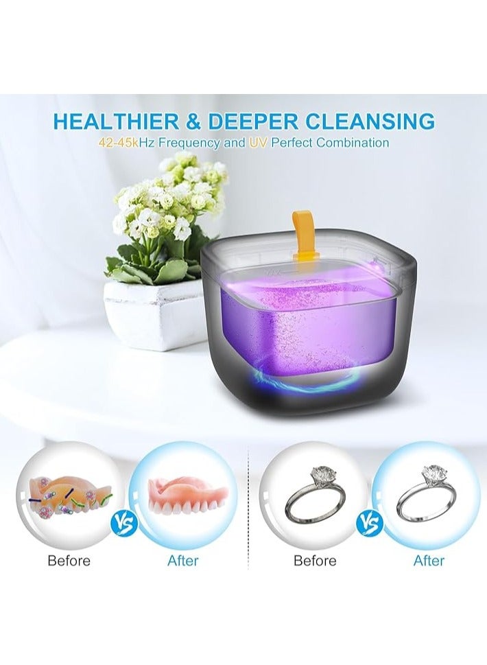AROAQ Ultrasonic Cleaner for Retainer  Invisalign Denture Mouth Guard  Aligner Toothbrush Head 43kHz 255ML Newly Upgraded Ultrasonic Retainer Cleaner Machine UV Ultrasonic Jewelry Cleaner - Image 4