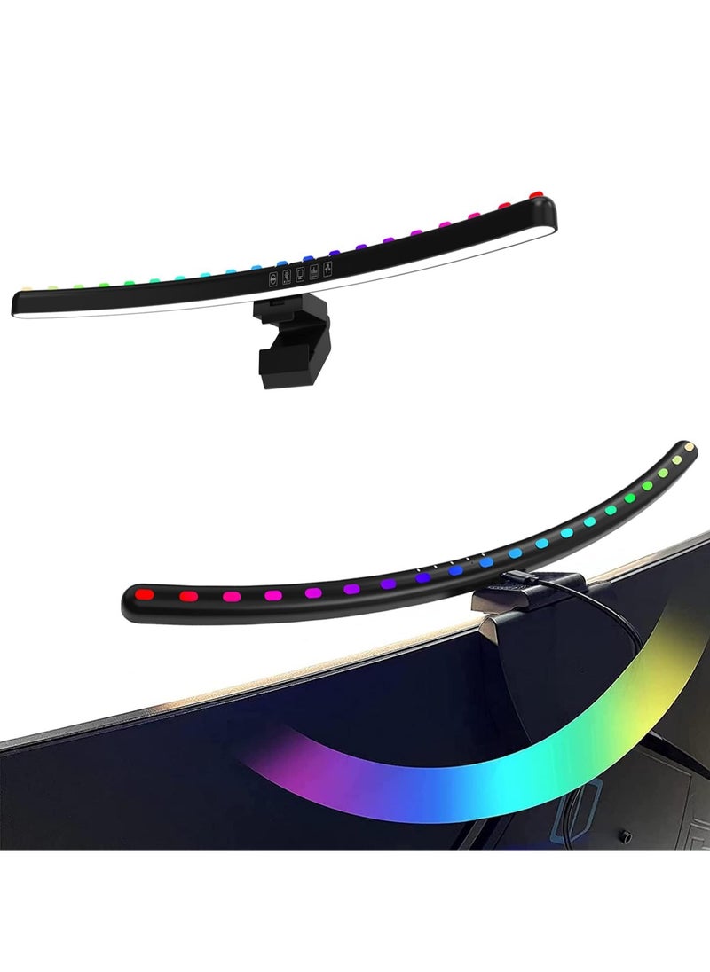 DMG TECH DMG Computer Monitor Light, Colorful RGB Sound pickup Rhythm Monitor Light Strip, Eye Protection LED Screen Monitor Light Strip, USB Powered Monitor Lamp with Touch Sensor, for Pc, Office, Gaming  - Image 1