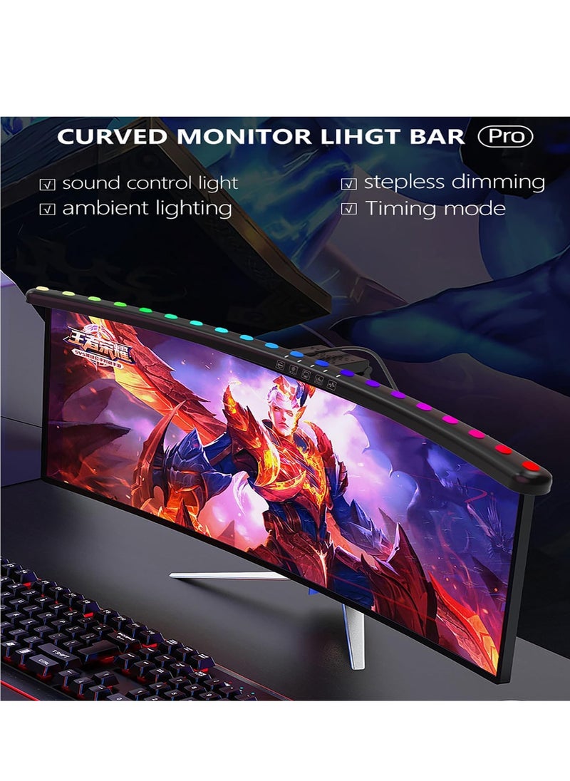 DMG TECH DMG Computer Monitor Light, Colorful RGB Sound pickup Rhythm Monitor Light Strip, Eye Protection LED Screen Monitor Light Strip, USB Powered Monitor Lamp with Touch Sensor, for Pc, Office, Gaming  - Image 4
