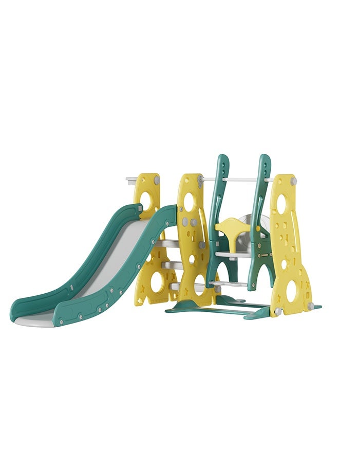feelbaby Playhouse Safe Plastic Toddler Toys Equipment Set Children's Playground Indoor Baby Swing And Slides For Kids, Yello & Green Color - Image 1