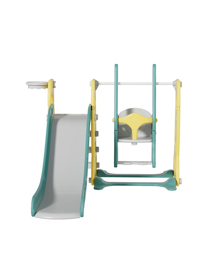 feelbaby Playhouse Safe Plastic Toddler Toys Equipment Set Children's Playground Indoor Baby Swing And Slides For Kids, Yello & Green Color - Image 3