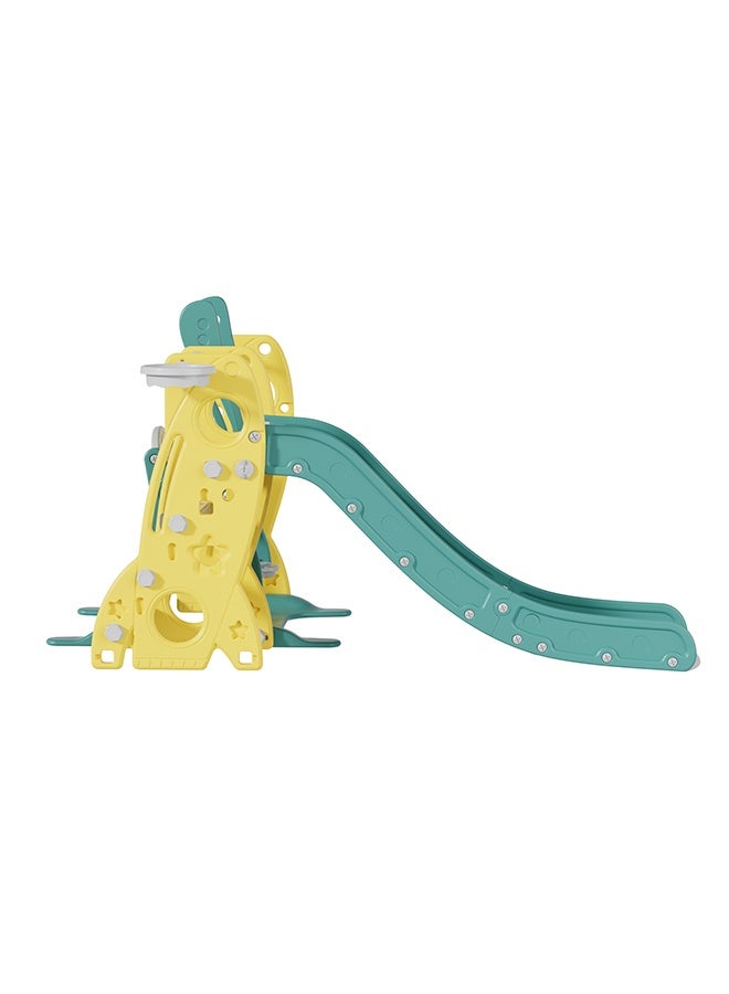 feelbaby Playhouse Safe Plastic Toddler Toys Equipment Set Children's Playground Indoor Baby Swing And Slides For Kids, Yello & Green Color - Image 4