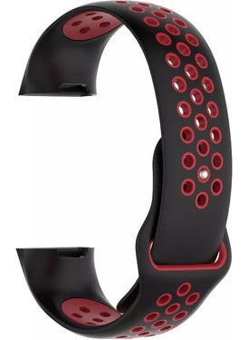 Markacase Fitbit Charge 4 Large Size (L Size) Hole Strap Black Red 
