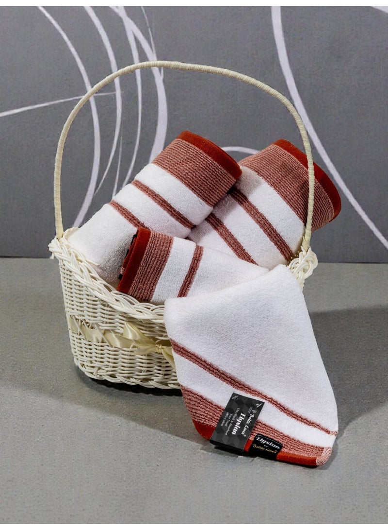 بالتيك لينين طقم مناشف إليسيان من أربع قطع - ٥٥٠ جرامًا للمتر المربع | قطن ناعم وعالي الامتصاص | ٥٠×٩٠ سم، ٧٠×١٤٠ سم، ٣٣×٣٣ سم من بالتيك لينين - Image 5