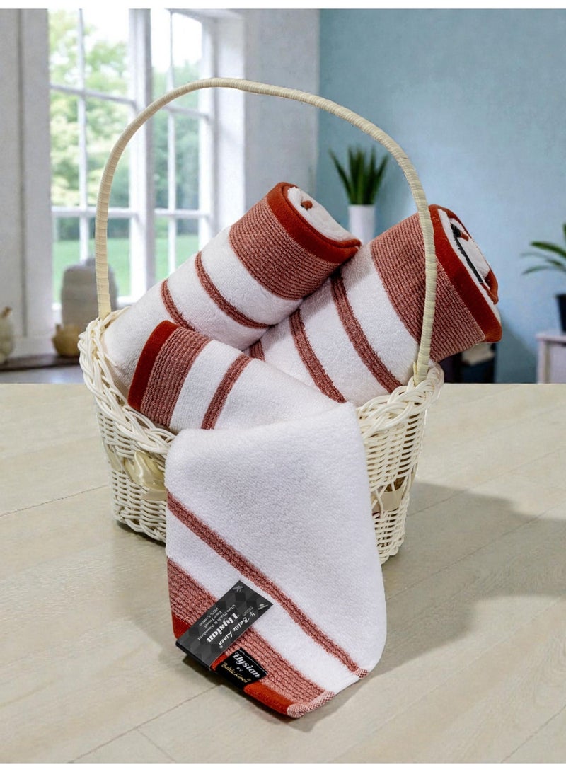 بالتيك لينين طقم مناشف إليسيان من أربع قطع - ٥٥٠ جرامًا للمتر المربع | قطن ناعم وعالي الامتصاص | ٥٠×٩٠ سم، ٧٠×١٤٠ سم، ٣٣×٣٣ سم من بالتيك لينين - Image 4