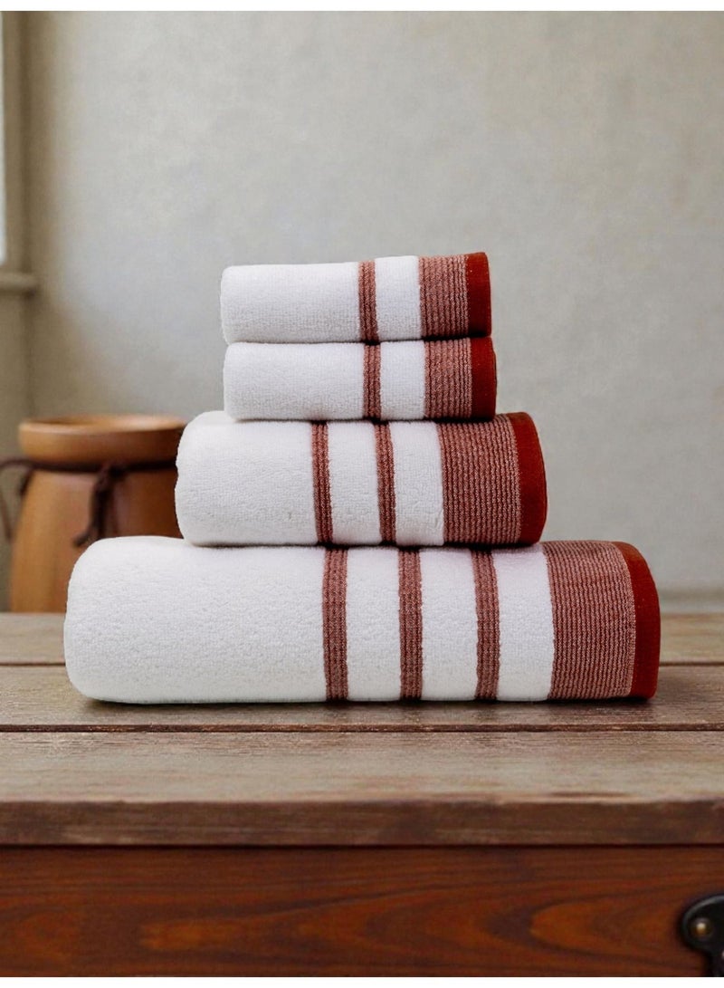 بالتيك لينين طقم مناشف إليسيان من أربع قطع - ٥٥٠ جرامًا للمتر المربع | قطن ناعم وعالي الامتصاص | ٥٠×٩٠ سم، ٧٠×١٤٠ سم، ٣٣×٣٣ سم من بالتيك لينين - Image 2