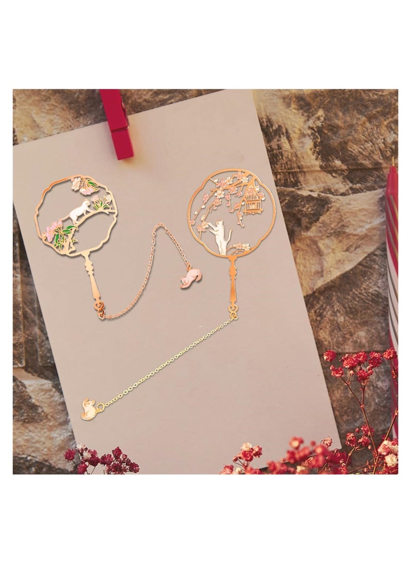Generic - Cute Cat Metal Bookmarks Set Vintage Page Markers Ideal Gift for Book Lovers Writers and Readers - Image 1