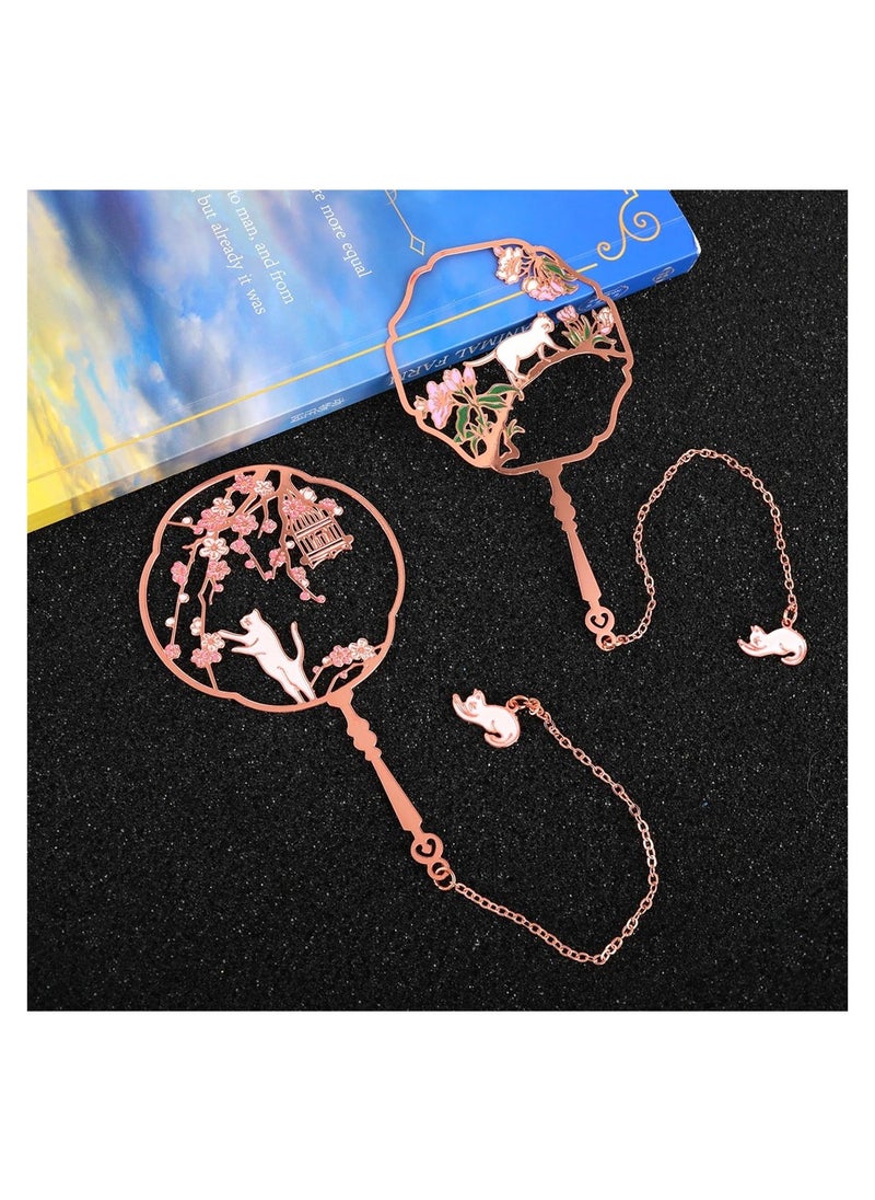 Generic - Cute Cat Metal Bookmarks Set Vintage Page Markers Ideal Gift for Book Lovers Writers and Readers - Image 1